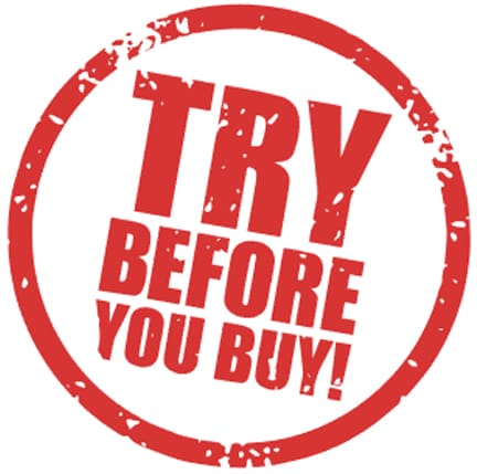 Try before you buy Try before you buy