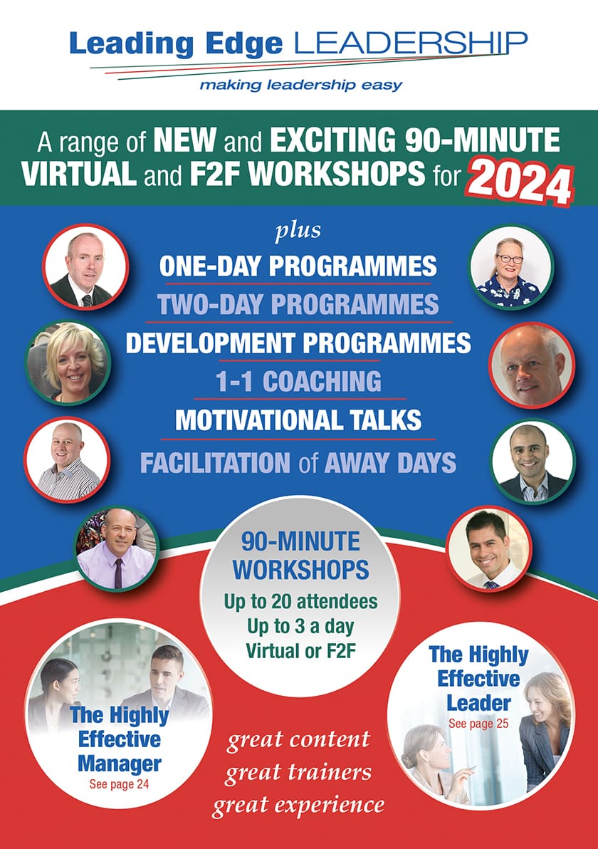 A range of New and Exciting 90-minute Virtual and F2F Workshops